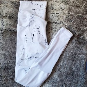 White Marble Leggins
